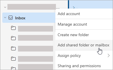 Adding a shared mailbox