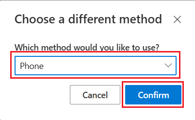 Selecting the "Phone" method