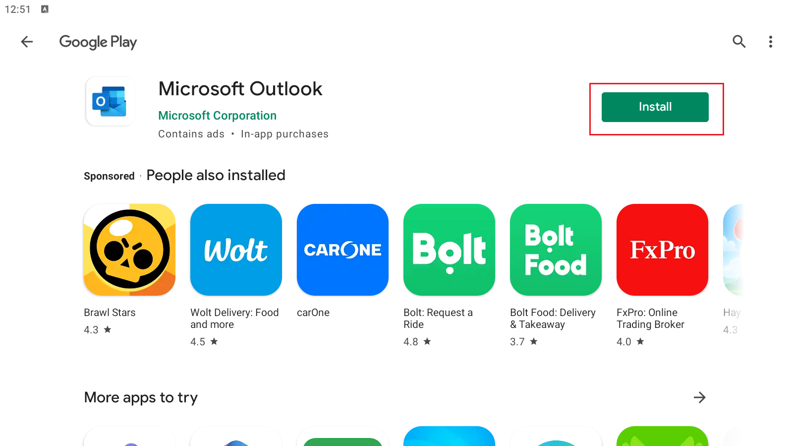 "Install" button