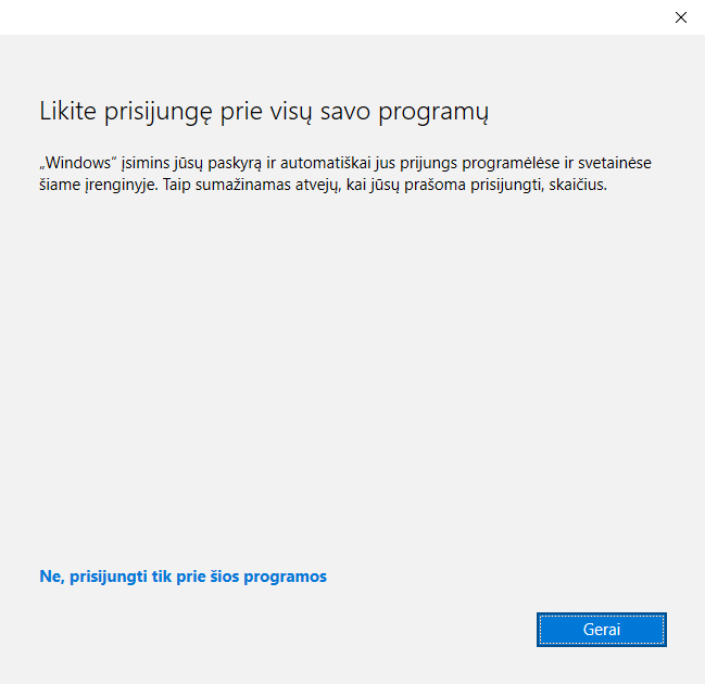 Prieigos prie programų pasirinkimas