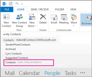 Selecting the contacts list