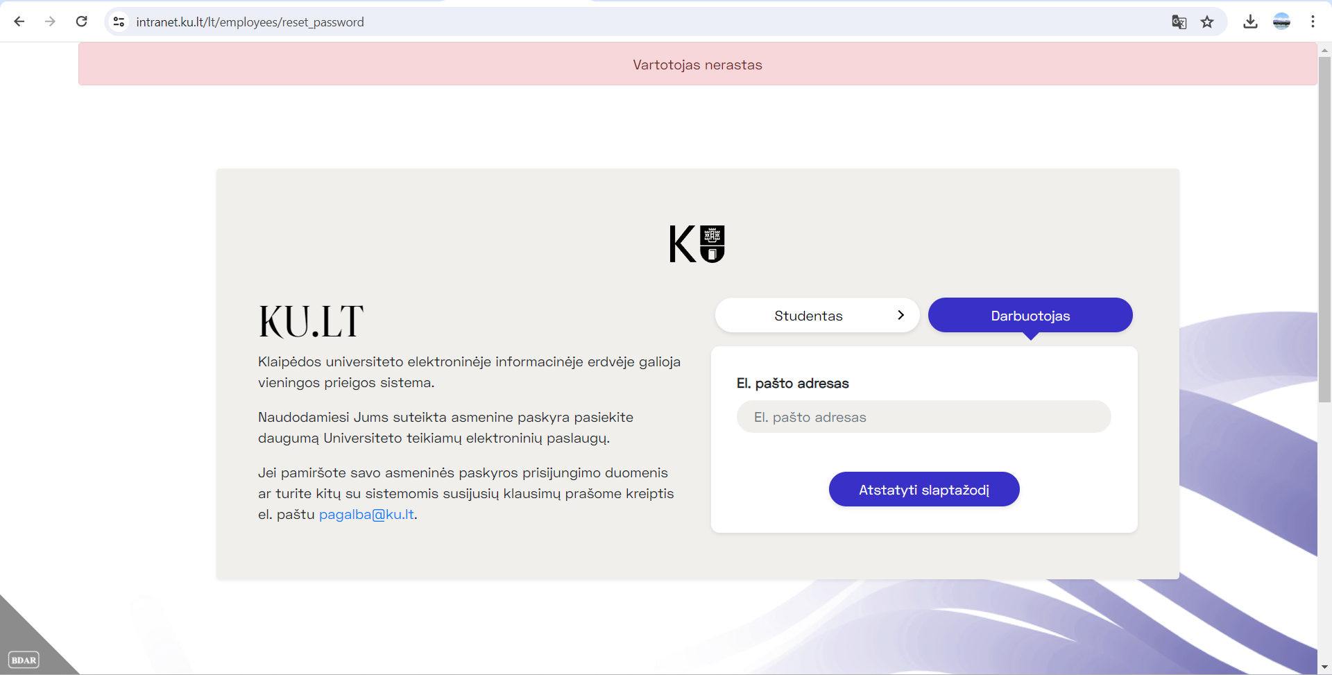 Nesėkmingas slaptažodžio priminimas.