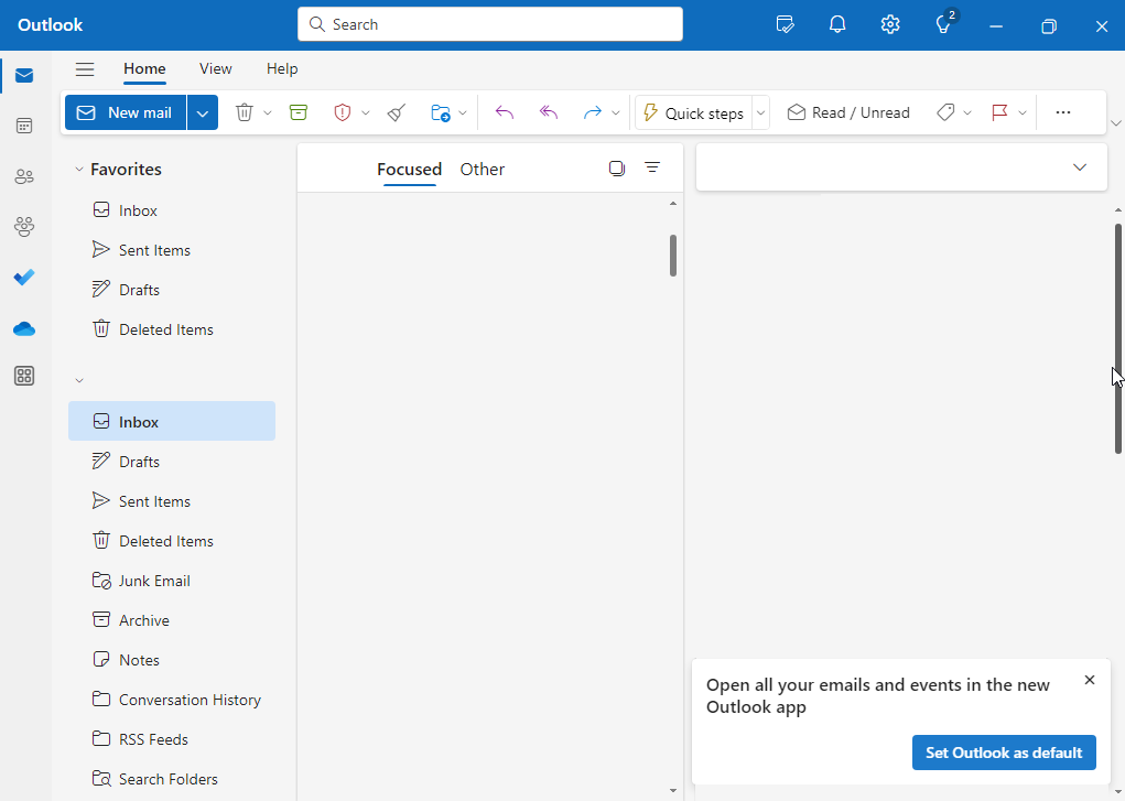 Ready-to-use Outlook 2019 mailbox