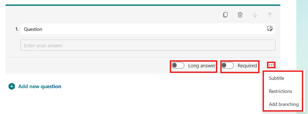 Modifying question parameters