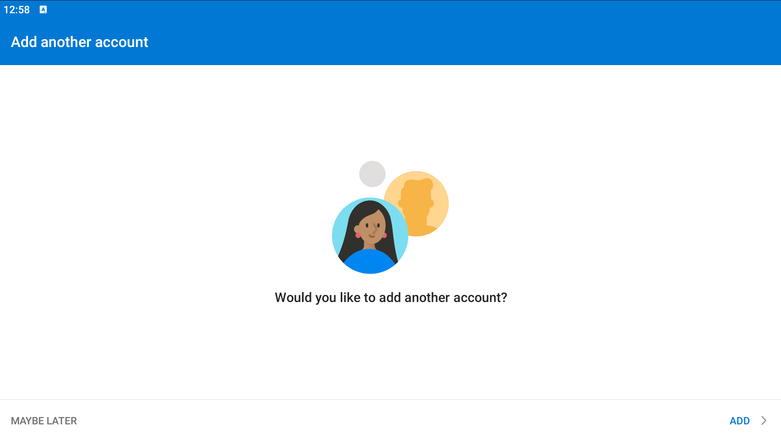 Prompt for an additional account