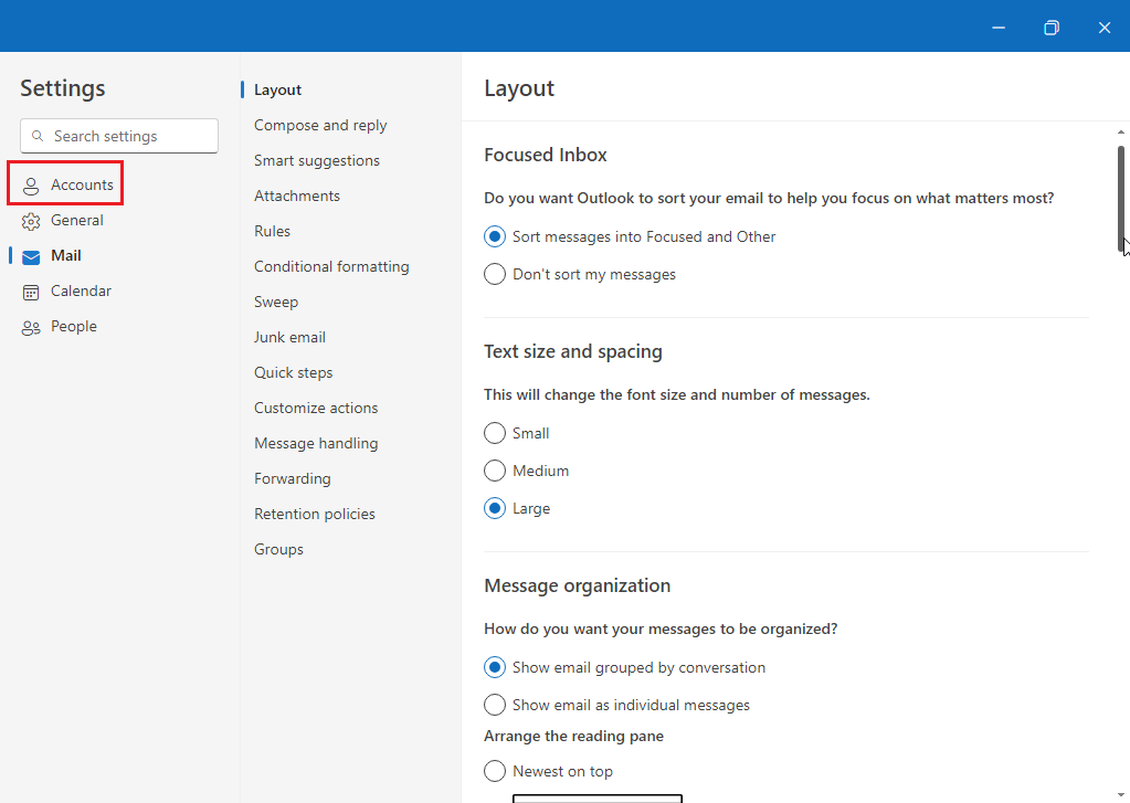 Account management section and add button