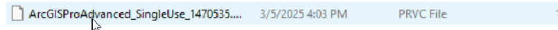 Selecting the PRVC file from the folder